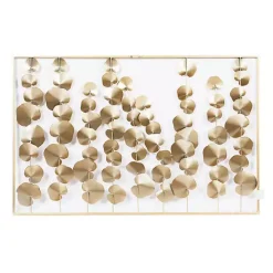 Glossy Gold Leaves Framed Wall Plaque