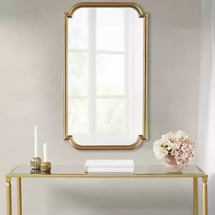 Gold Adelaide Scalloped Rectangular Wall Mirror