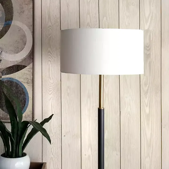 Gold and Black Simple Stem Floor Lamp