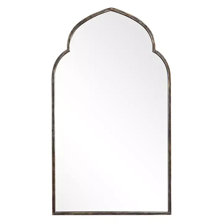 Gold and Bronze Metal Arch Mirror