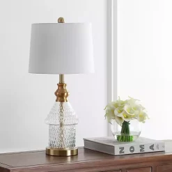 Gold and Clear Bubble Glass Table Lamp