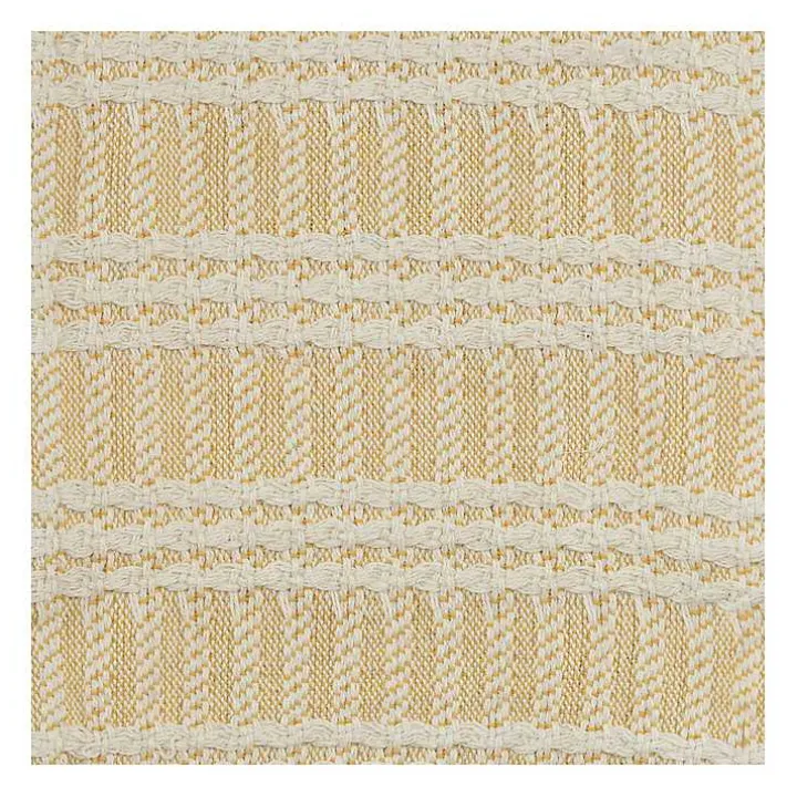Gold and Ivory Striped Cotton Throw