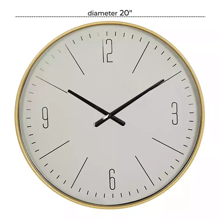 Gold and White Classic Wall Clock