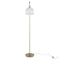 Gold Arch Metro Glass Globe Floor Lamp