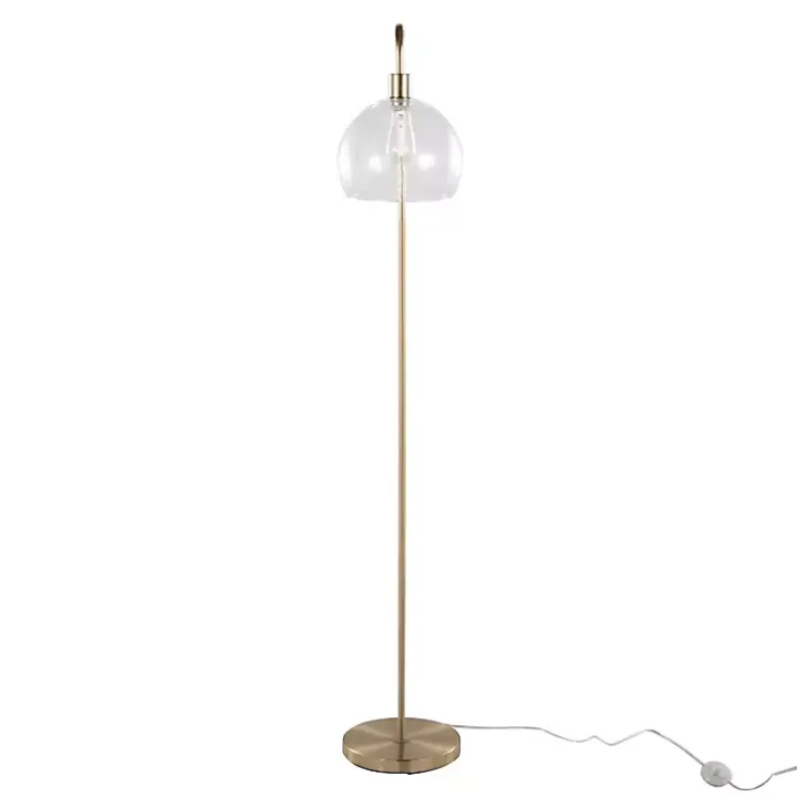 Gold Arch Metro Glass Globe Floor Lamp