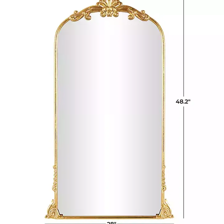 Gold Arched Baroque Mirror