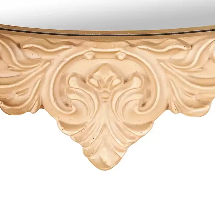 Gold Beaded Scroll Frame Wall Mirror