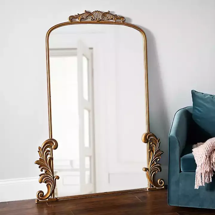 Gold Bordeaux Ornate Leaner Mirror, 46x63 in.