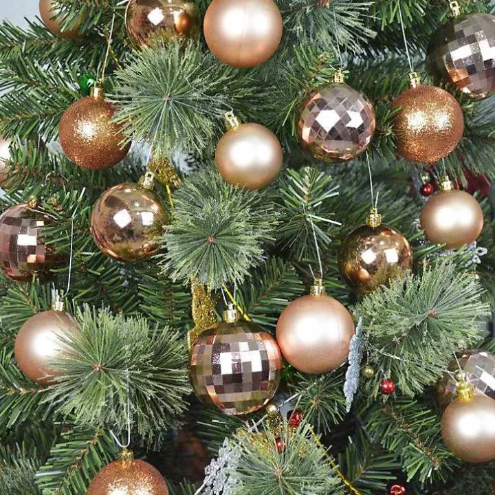 Gold Brown Shiny Matte Frosted 48-pc. Ornament Set