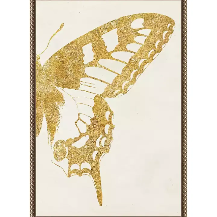 Gold Butterfly Wings Framed Canvas Art Print