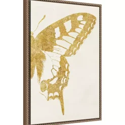 Gold Butterfly Wings Framed Canvas Art Print