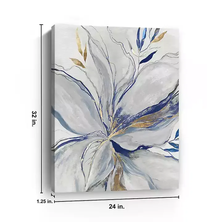 Gold Charcoal Bloom Canvas Art Print, 24x32 in.
