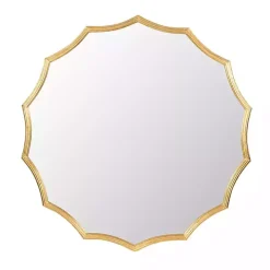 Gold Curved Sunburst Wall Mirror