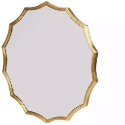 Gold Curved Sunburst Wall Mirror