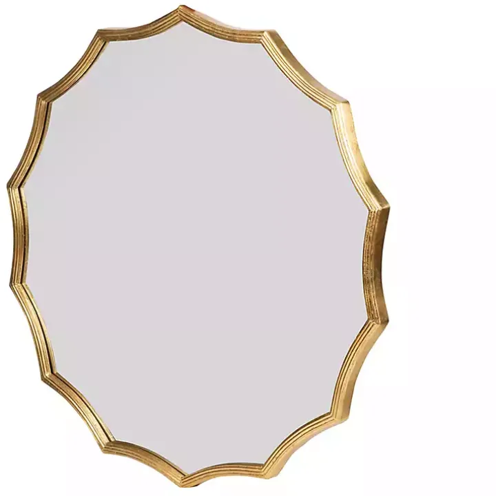 Gold Curved Sunburst Wall Mirror