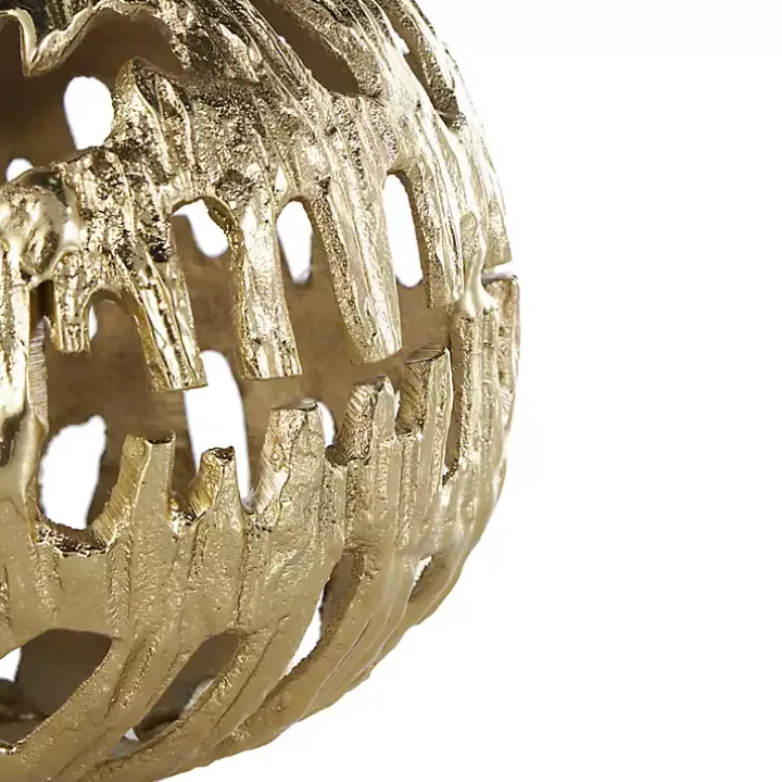 Gold Cut-Out Metal Orbs, Set of 3