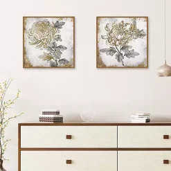 Gold Fleur Floral 2-pc. Canvas Art Print Set