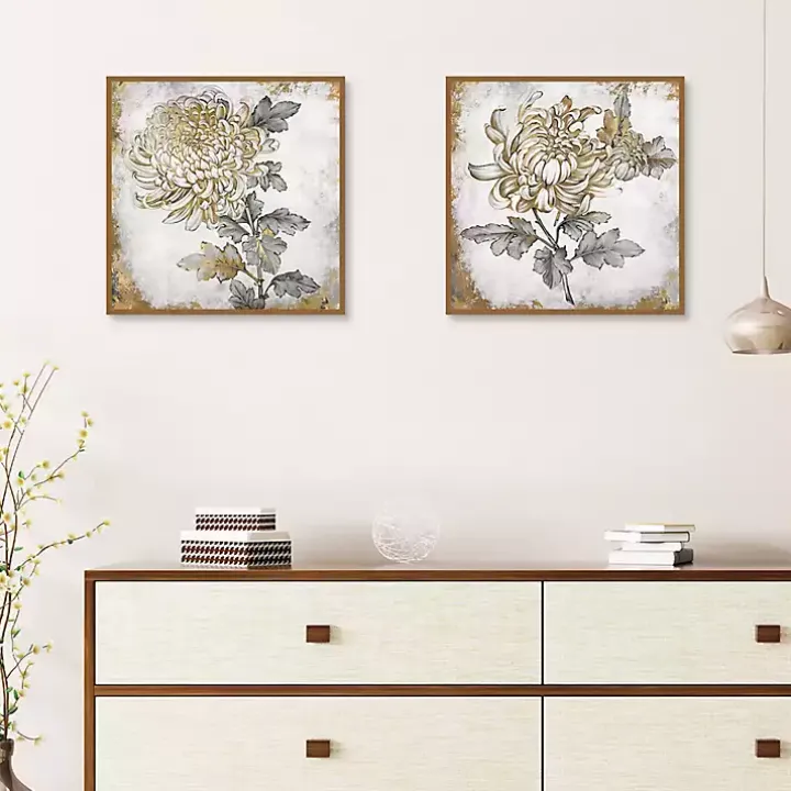 Gold Fleur Floral 2-pc. Canvas Art Print Set