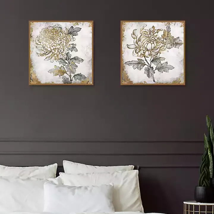 Gold Fleur Floral 2-pc. Canvas Art Print Set