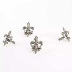 Gold Fleur-De-Lis Napkin Rings, Set of 4