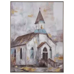 Gold Foil Steeple Framed Canvas Art Print