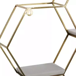Gold Frame Marble Honeycomb Wall Shelf