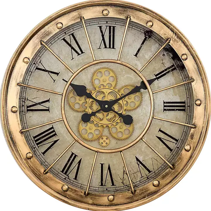 Gold Gilded Frame Round Wall Clock
