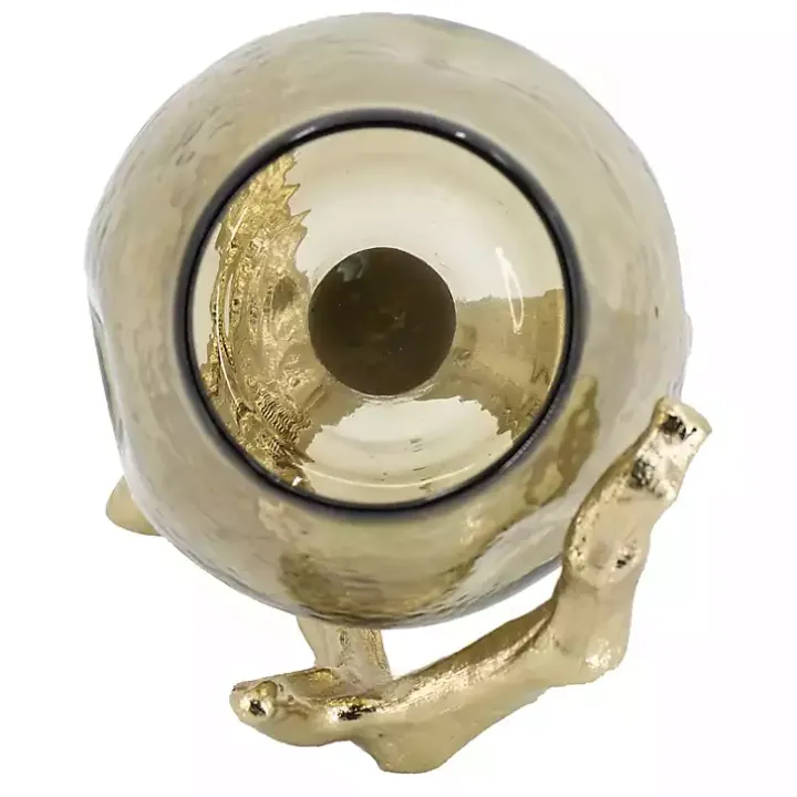 Gold Glass and Metal Driftwood Candle Holder