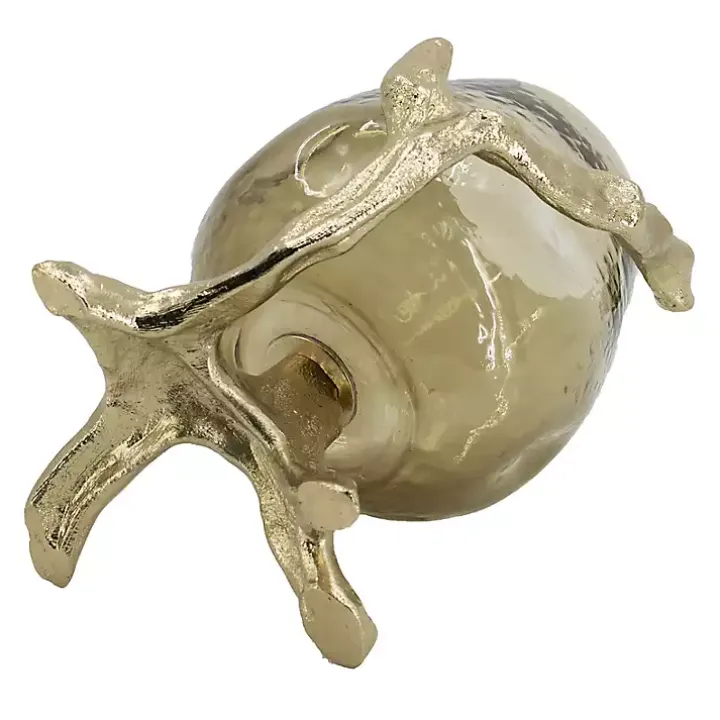 Gold Glass and Metal Driftwood Candle Holder