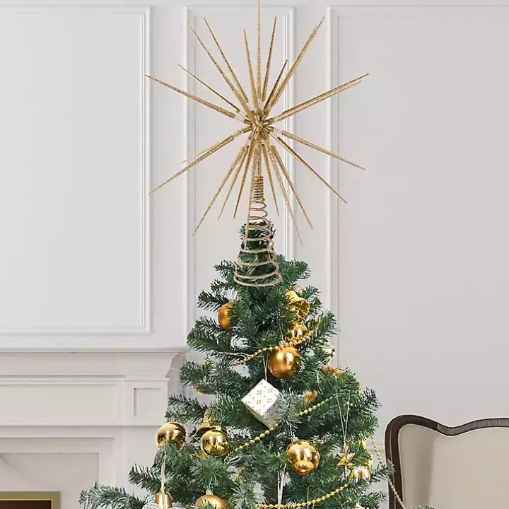 Gold Glitter Starburst Tree Topper