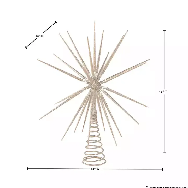 Gold Glitter Starburst Tree Topper