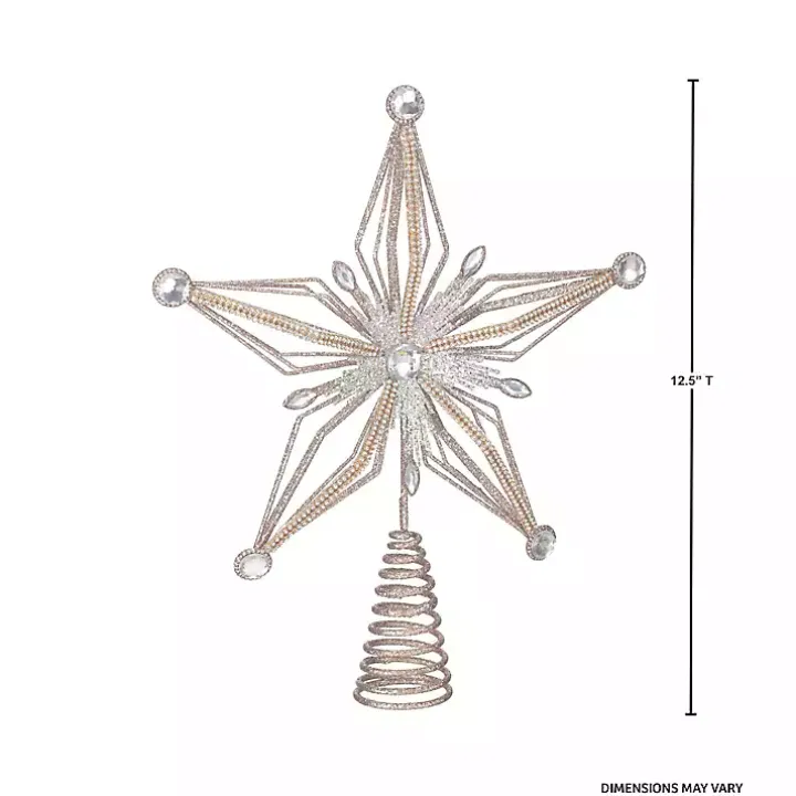 Gold Glittery Bejewelled Star Tree Topper