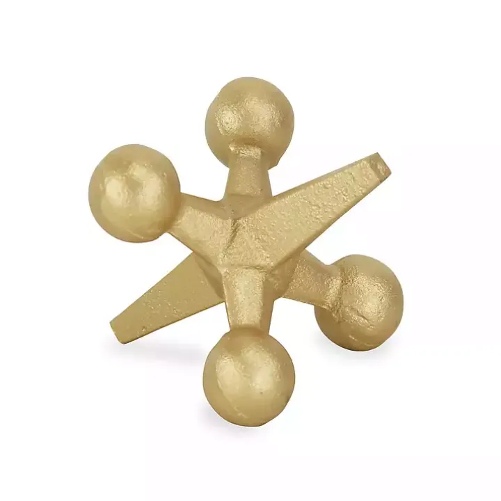 Gold Iron Jack Sculpture, 4 in.