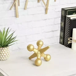 Gold Iron Jack Sculpture, 4 in.