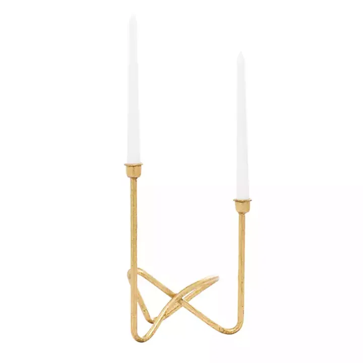 Gold Iron Taper Candle Holder