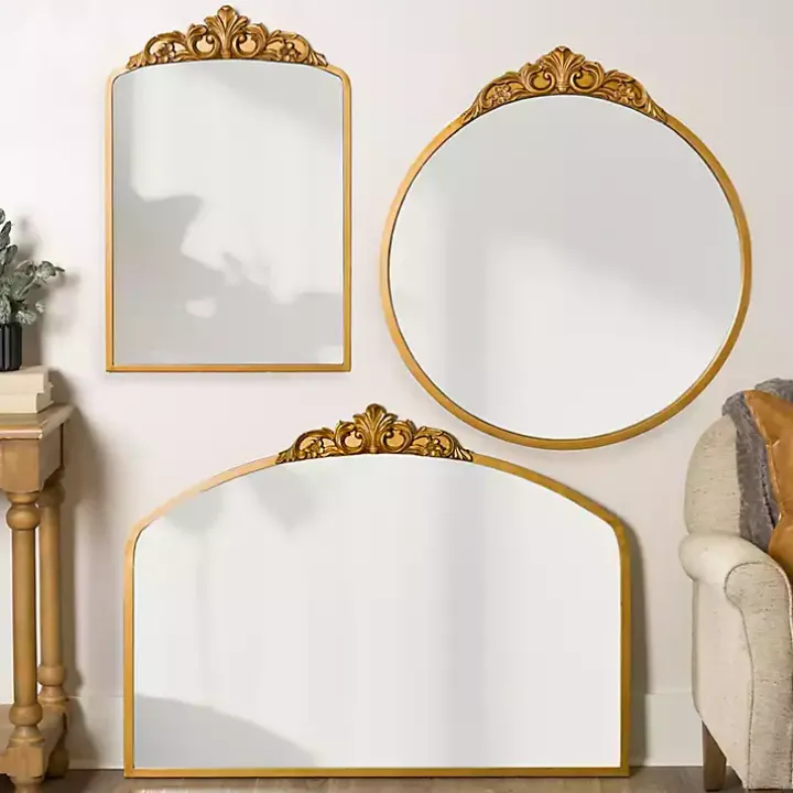 Gold Lana Half Arch Ornate Wall Mirror