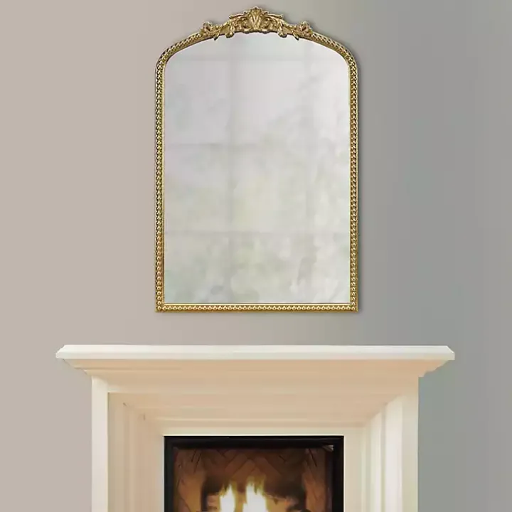 Gold Lilbeth Baroque Beaded Wall Mirror