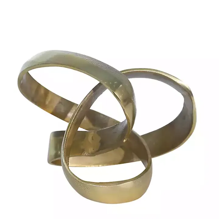 Gold Metal Abstract Knot Sculpture