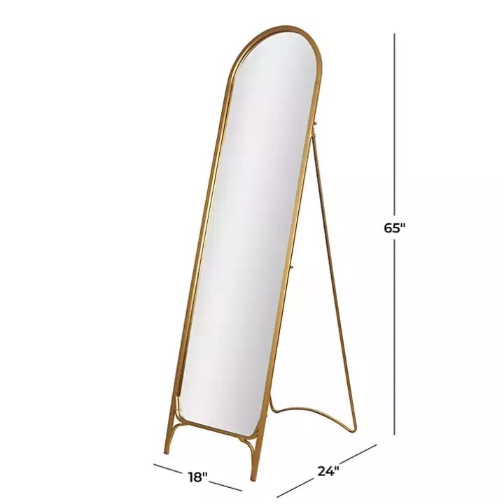 Gold Metal Arch Leaner Mirror