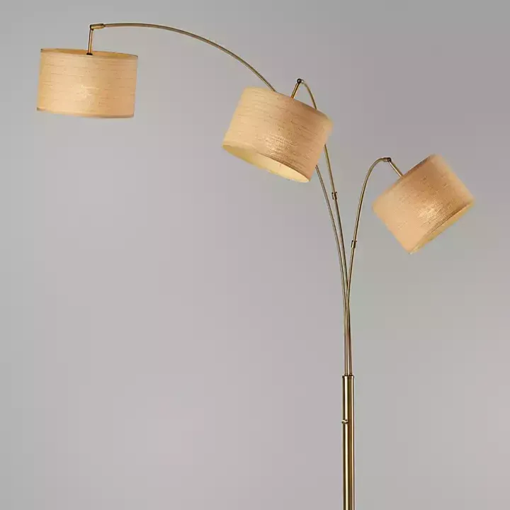 Gold Metal 3-Arm Arched Floor Lamp