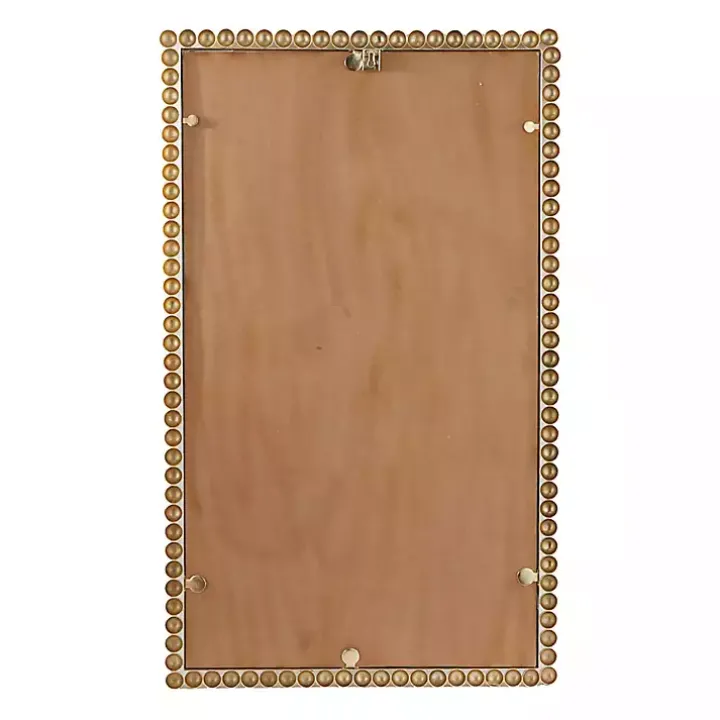 Gold Metal Beaded Frame Wall Mirror