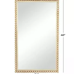 Gold Metal Beaded Frame Wall Mirror