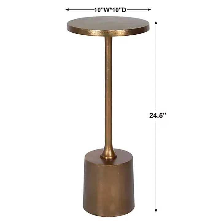 Gold Metal Cylinder Base Cocktail Table
