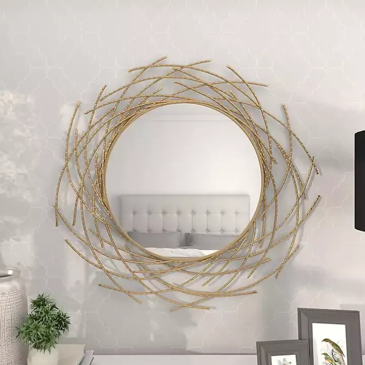 Gold Metal Glam Layered Mirror