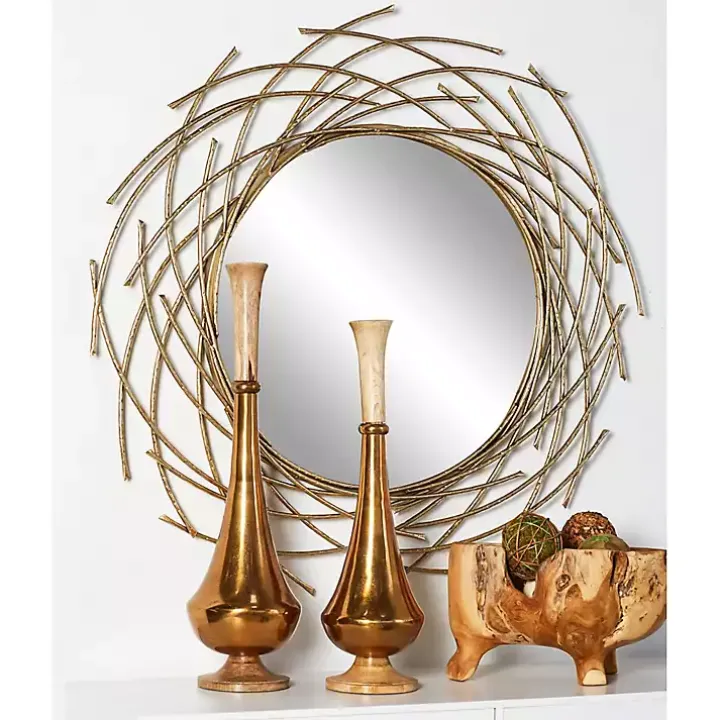 Gold Metal Glam Layered Mirror