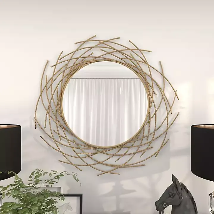 Gold Metal Glam Layered Mirror