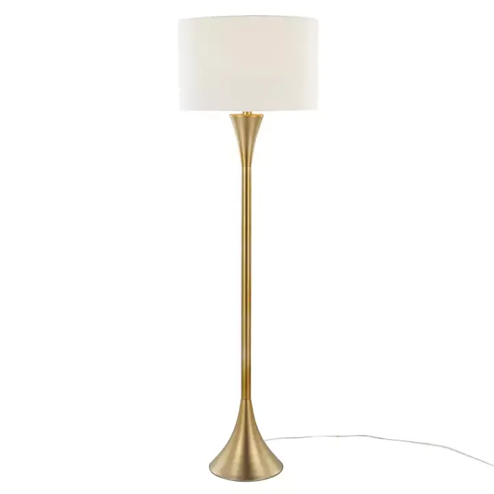 Gold Metal Hourglass Floor Lamp