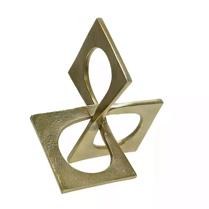 Gold Metal Linked Squares Sculpture