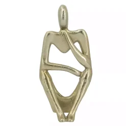Gold Metal Pondering Figure I Sculpture