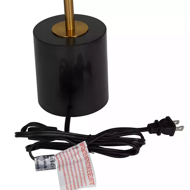 Gold Metal Smoked Glass Shade Table Lamp